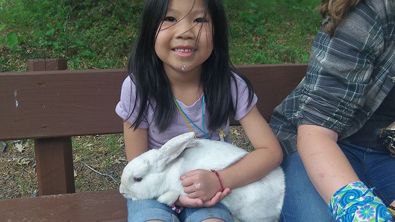 SummerCamp girl with rabbit